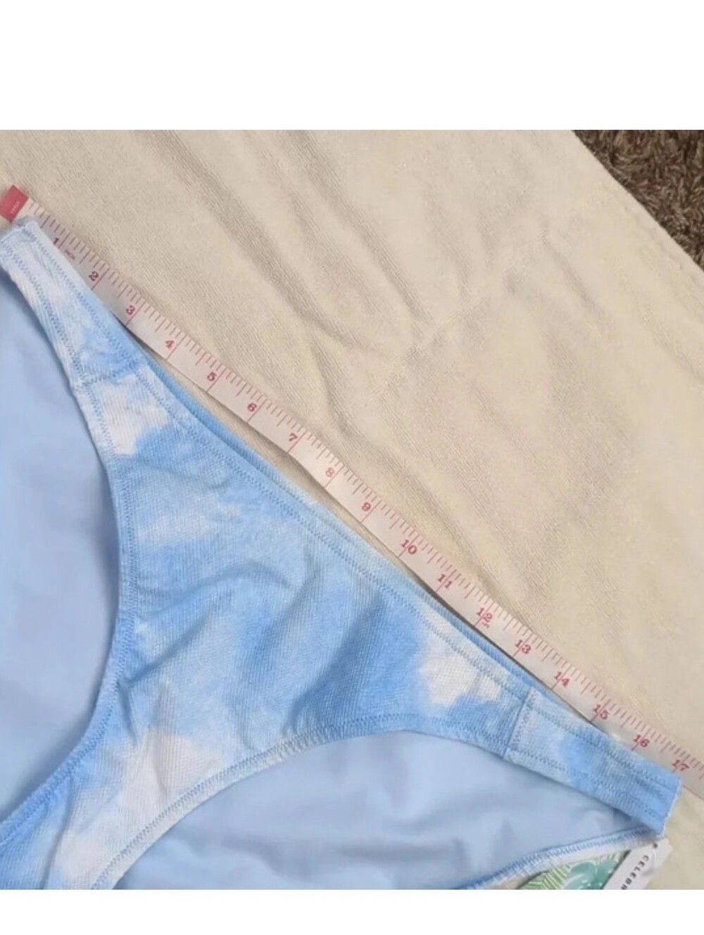 Celebrity Pink Blue & White Tie Dye Bikini Top - Picture 13 of 16